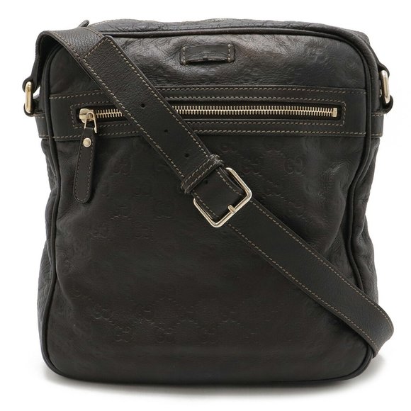 GUCCI Guccissima Shoulder Bag Leather Dark Brown - Picture 2 of 10